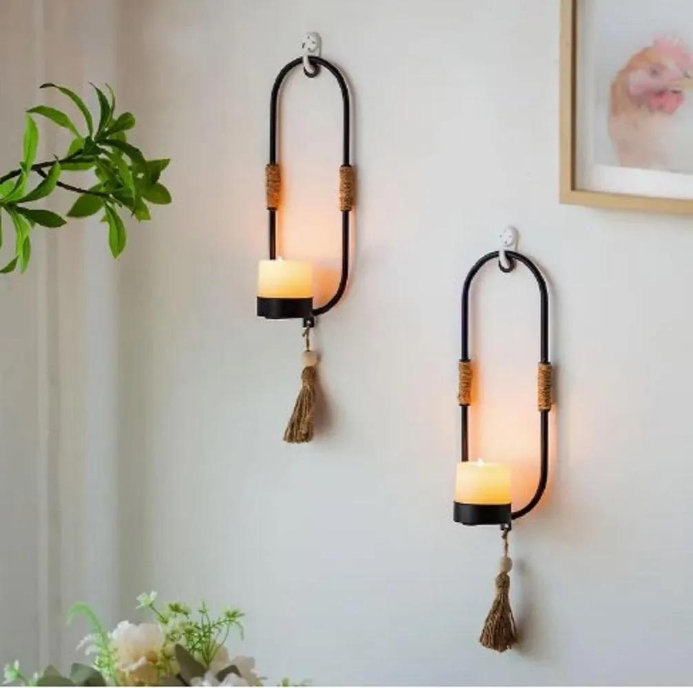 Oval Wall SconceCandle Holder - 2Pcs