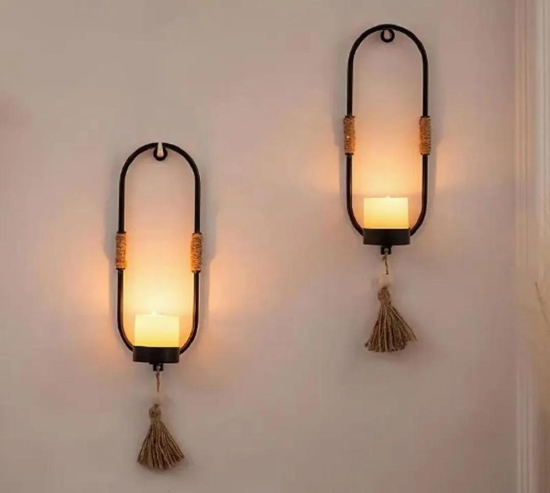 Oval Wall SconceCandle Holder - 2Pcs