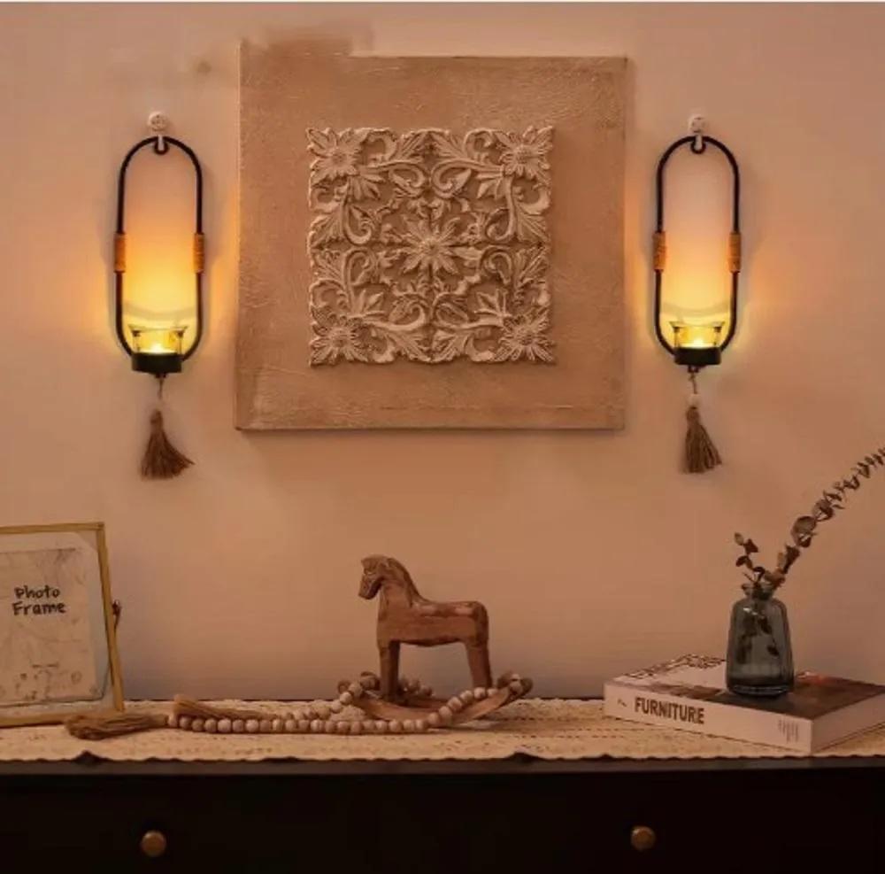 Oval Wall SconceCandle Holder - 2Pcs